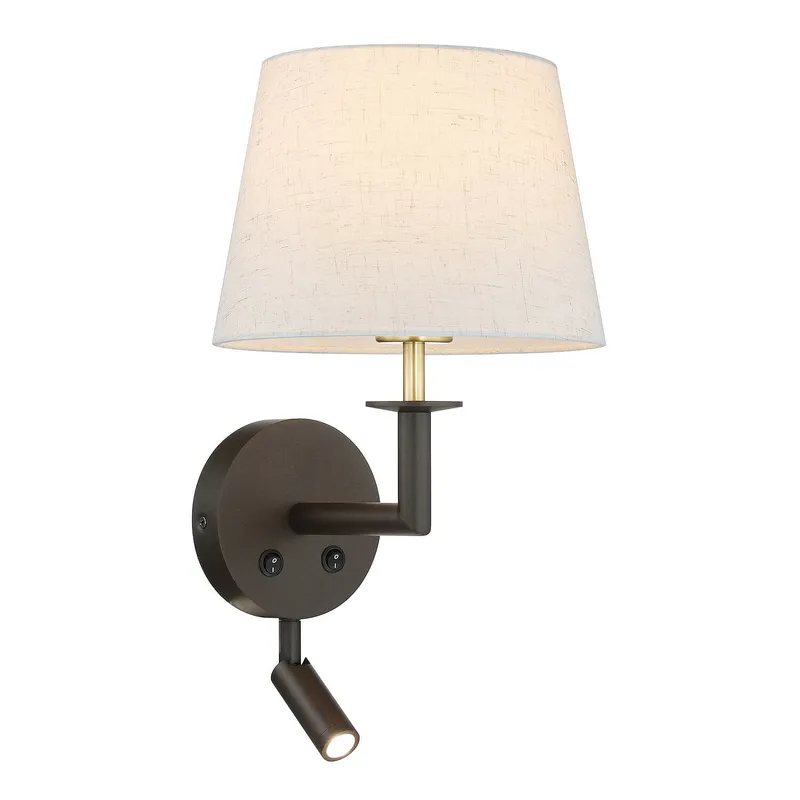 Classic Headboard Hardwired Wall Light with LED Integrated Reading Light in Dark Bronze XB-W490-LED-DBS — XiNBEi Lighting LED Wall Lights 60.0W 