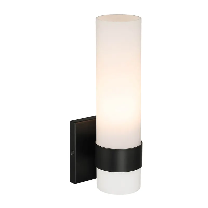 Modern Black Wall Sconce with White Glass for Bathroom and Bedroom XB-W1185-MB — XiNBEi Lighting LED Wall Lights 60.0W 