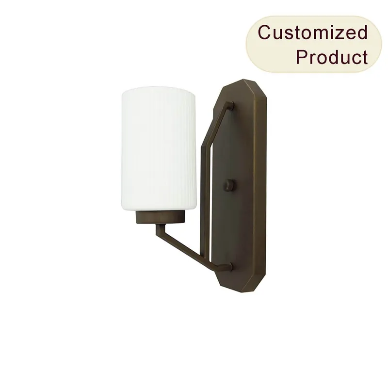 Hotel Home Dark Bronze Single Iron Wall Sconce Glass Wall Mounted Bedside Wall Light Lamp XB-W816-1-DB — XiNBEi Lighting LED Wall Lights 60.0W 