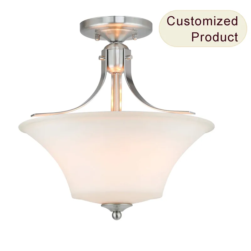 2025 Farmhouse Industrial Home Indoor Led Ceiling Lamp Glass Nordic Pendant Lamp Flush Mount Ceiling Light for Foyer Entryway XB-SF563-3-BN — XiNBEi Lighting LED Pendant Lights 60.0W 