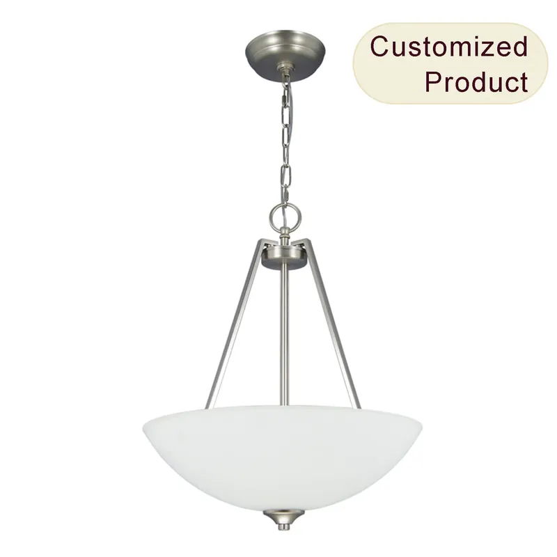 Home Decor Hanging Ceiling Light LED Linear Chandelier Pendant Light Bowl Glass Modern Chandelier XB-P816-3-SN — XiNBEi Lighting LED Linear Lights 60.0W 