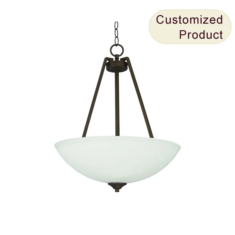 Decorative Hanging Pendant Light Ceiling Bowl Glass Pendant Light Dark Bronze Chain Pendant Lighting XB-P816-3-DB — XiNBEi Lighting LED Pendant Lights 60.0W 