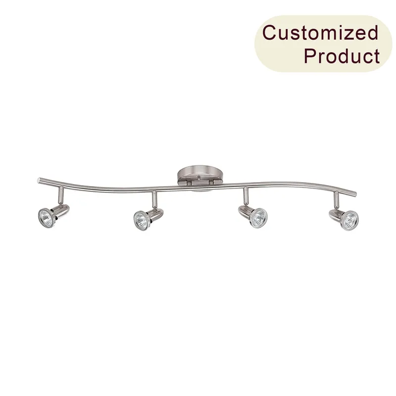 Factory Supply Brushed Nickel Adjustable Led Bulb 4 Lights Track Lighting Ceiling Modern Kitchen Ceiling Light XB-TR2991-BN — XiNBEi Lighting LED Ceiling Lights 50.0W 