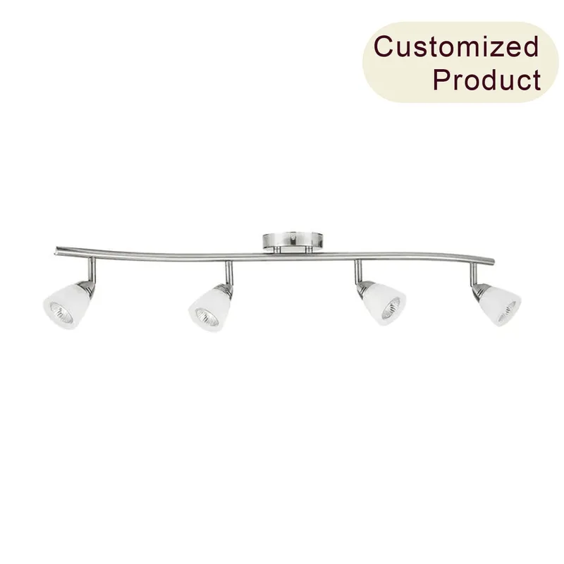 Adjustable Head Indoor Using 4-Lights Led Ceiling Decorations Track Spot Light Track Lighting Ceiling for Home Bra Living Room XB-TR2987-BN — XiNBEi Lighting LED Ceiling Lights 50.0W 