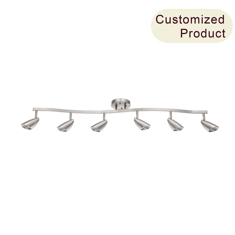 Track Light Modern Nickel Kitchen Ceiling Light Fixed Rail With Rotating Heads for Kitchen Picture Art and Living Room XB-TR2985-BN — XiNBEi Lighting LED Ceiling Lights 50.0W 