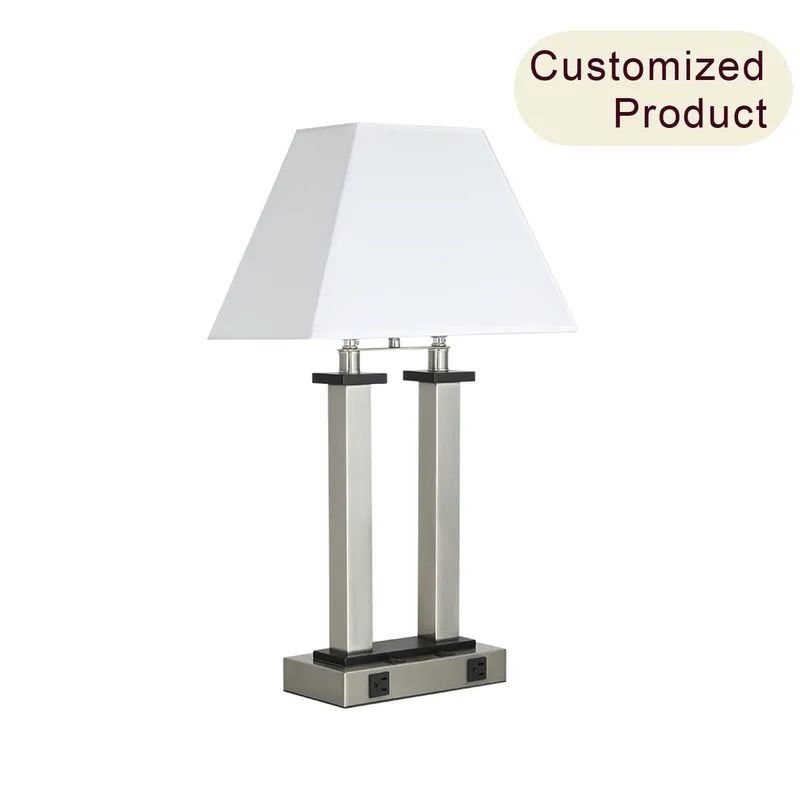 Modern Fabric Shade Designer Desk Lamp Quality Hotel Living Room Light Luxury Bedside Table Lamps for Guest Room Bedroom XB-TL555-BN — XiNBEi Lighting LED General Lighting 60.0W 