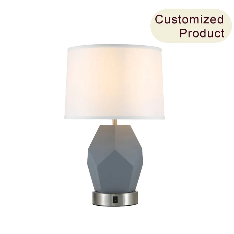 Luxury Fabric Shade Guest Room Decoration Table Lighting Table Lamp for Hotel Bedside or Living Room XB-TL300-Grey — XiNBEi Lighting LED General Lighting 60.0W 