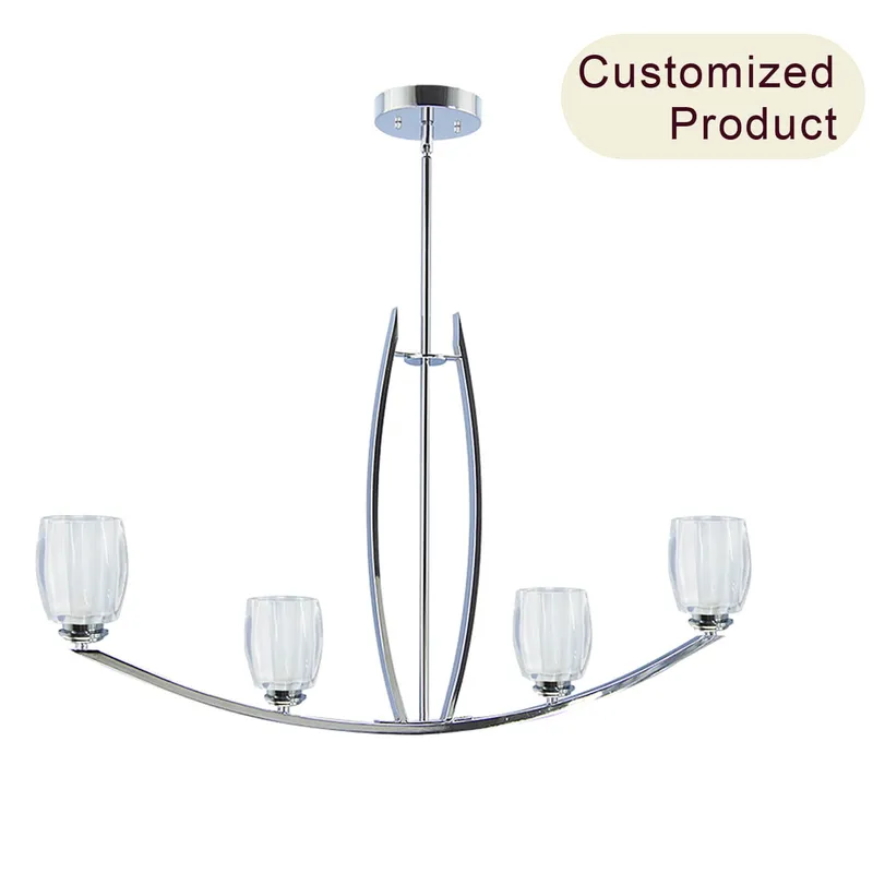 Nordic Modern Bedroom Dining Room Villa Chandelier Hanging Pendant Lights Over Dining Table XB-ISF815-4-CH — XiNBEi Lighting LED Pendant Lights 40.0W 