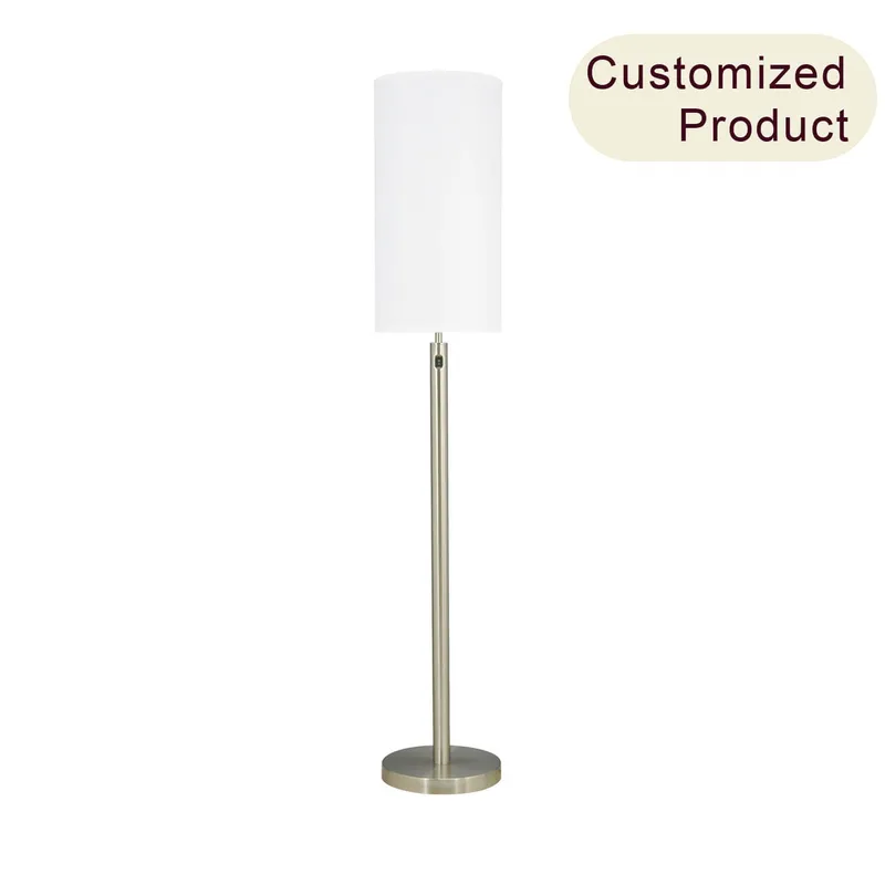 Iron Floor Light Home Hotel Guestroom Bedside Floor Standing Lamps with Fabric Shade XB-FL956-BN — XiNBEi Lighting LED General Lighting 50.0W 