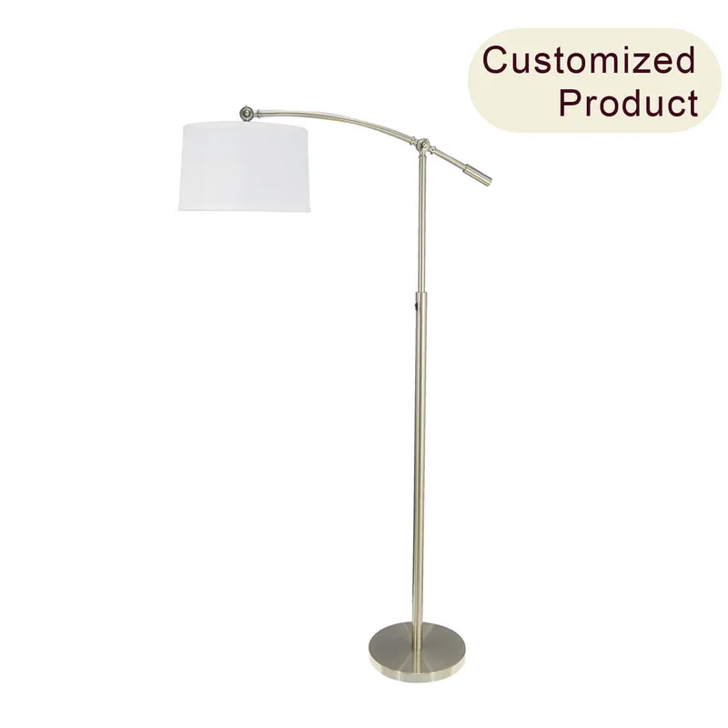 Standing Arc Floor Lighting Hotel Lamp Bedroom Adjustable Metal Modern Iron White Round Large Incandescent Bulbs E26 XB-FL134-BN — XiNBEi Lighting LED General Lighting 150.0W 