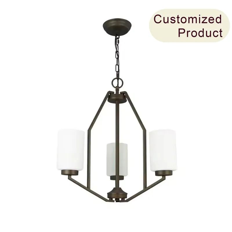 Modern Pendant Glass Shade Hanging Ceiling Light Simple Nordic Round Fixtures Office Hanging Indoor Lighting Chandeliers XB-C816-3-DB — XiNBEi Lighting LED Pendant Lights 60.0W 