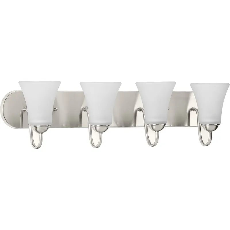 Classic Collection Four-Light Etched Glass Bath Vanity Light — Progress Lighting LED Wall Lights  