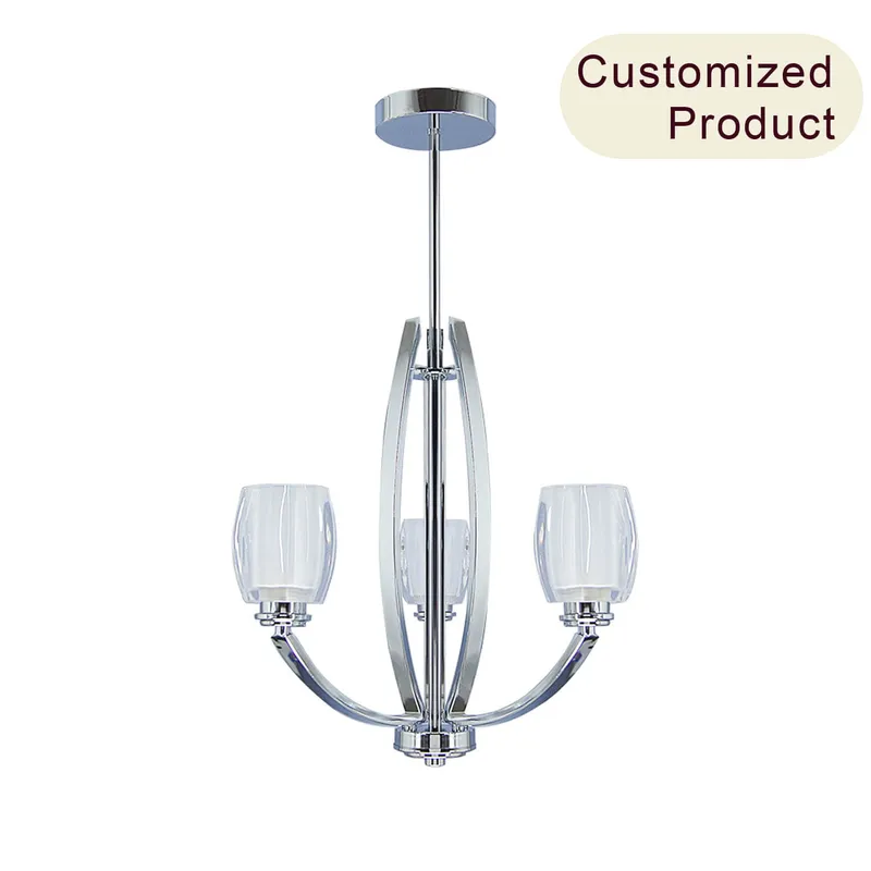 2025 American Style Creative Glass Pendant Chandelier Lamp Home Decor Hanging Modern Ceiling Pendant for Home Dining Room Hotel XB-C815-3-CH — XiNBEi Lighting LED Pendant Lights 40.0W 