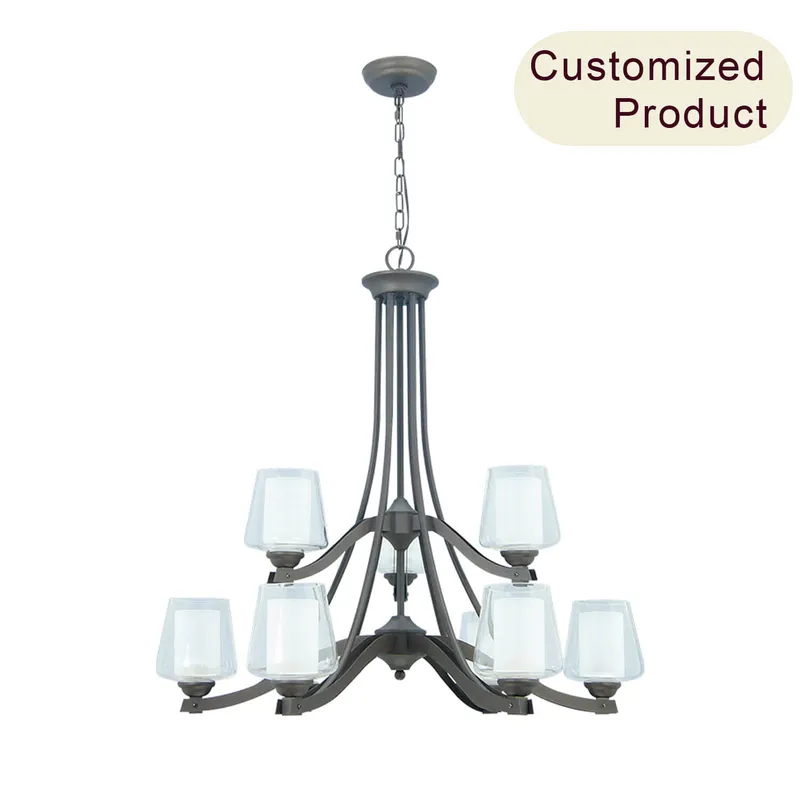 Classic Iron Modern Pendant Chandelier Restaurant Black Living Room Modern Chandeliers Lighting XB-C1197-9-DB — XiNBEi Lighting LED Pendant Lights 60.0W 