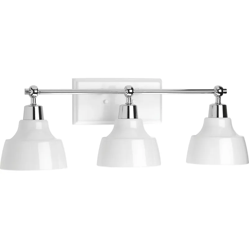Bramlett Collection Three-Light Metal Shade Bath Vanity Light — Progress Lighting LED Wall Lights  