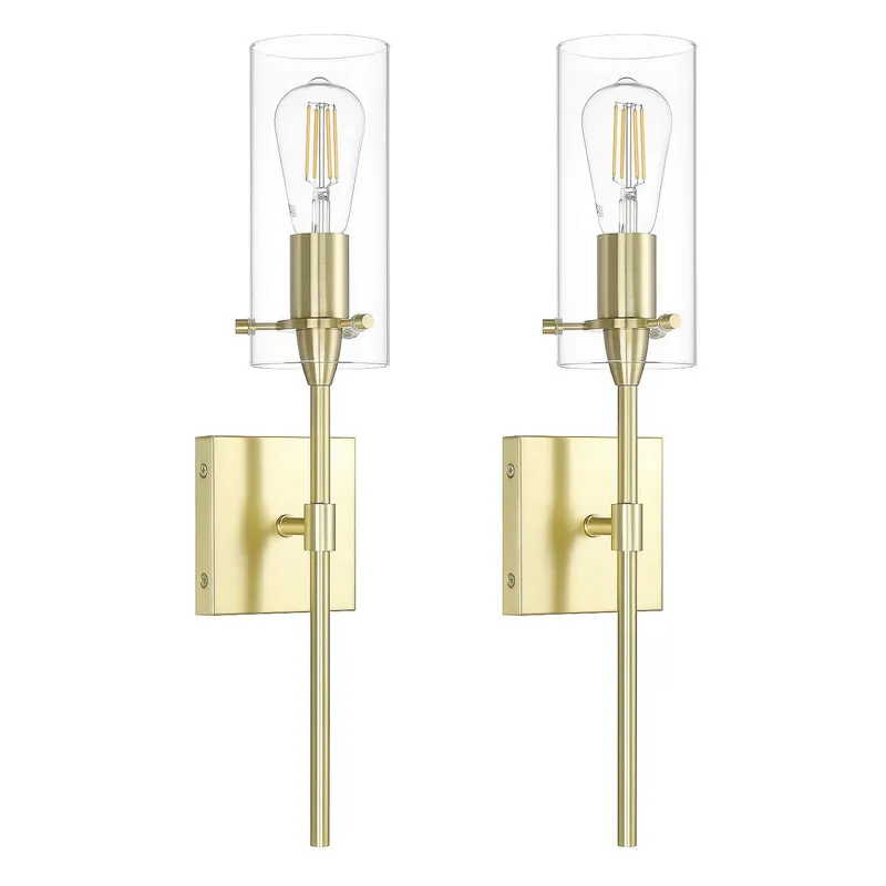 Set of 2 Modern Brass Bathroom Wall Sconces XB-W1301-2SB — XiNBEi Lighting LED Wall Lights 60.0W 