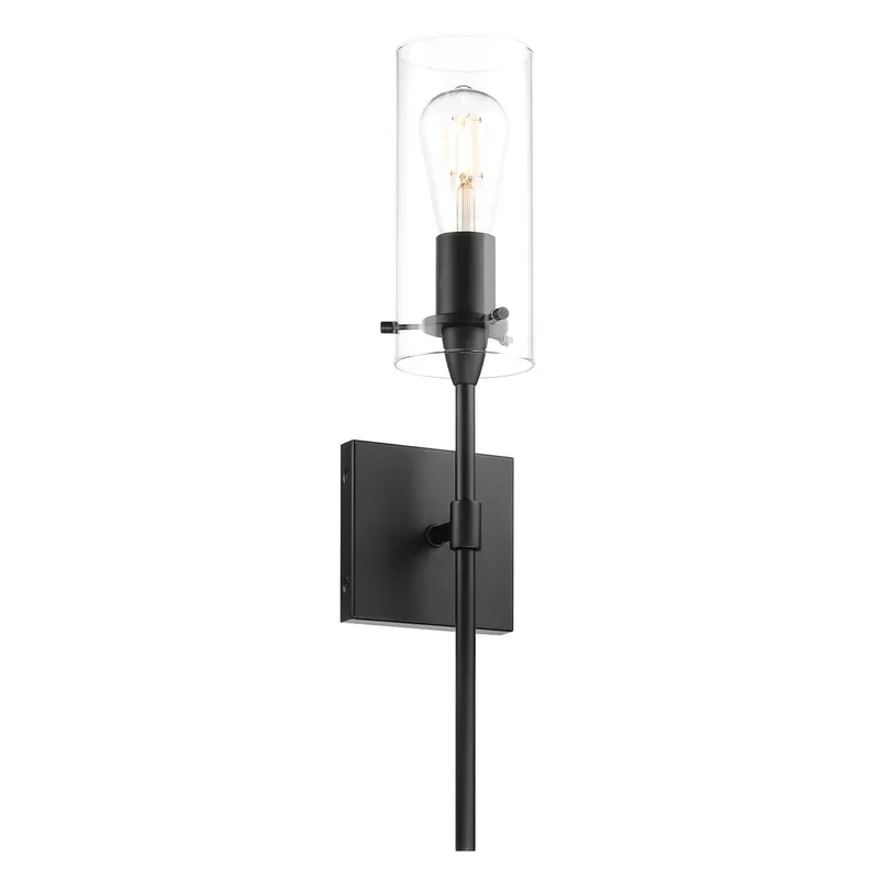 Modern Black Bathroom Wall Sconce with Glass Shade XB-W1301-MB — XiNBEi Lighting LED Wall Lights 60.0W 