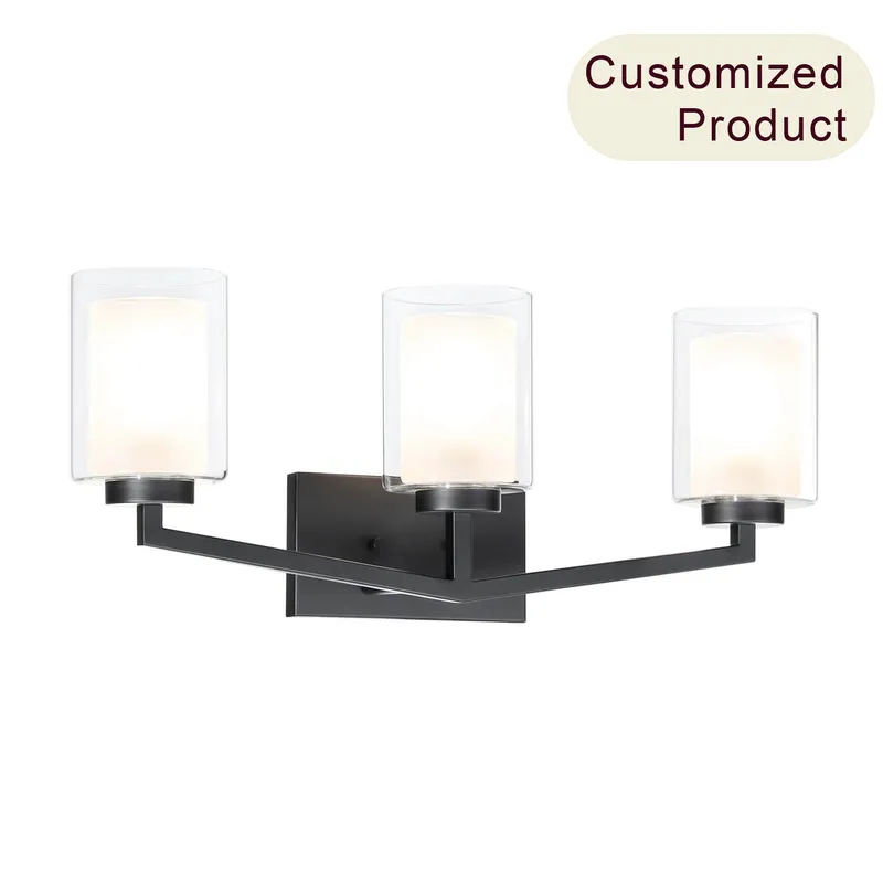 3-Light Modern Black Bathroom Vanity Light Over Mirror XB-W1294-3-MB — XiNBEi Lighting LED Wall Lights 60.0W 