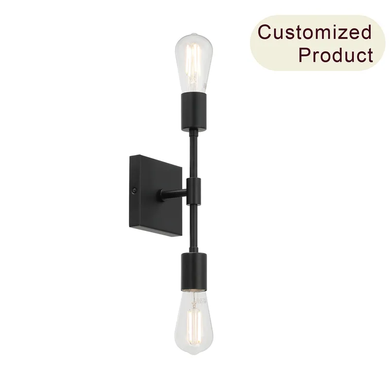 Retro Black 2-Light Bathroom Vanity Sconce with LED Bulb XB-W2235-2-MB-LED — XiNBEi Lighting LED Wall Lights  