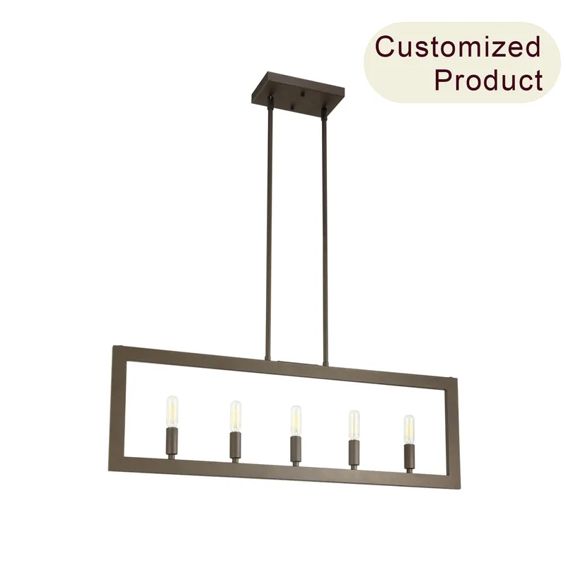 5-Light Modern Farmhouse Linear Chandelier in Dark Bronze XB-C1278-5-DB — XiNBEi Lighting LED Linear Lights 3.5W 