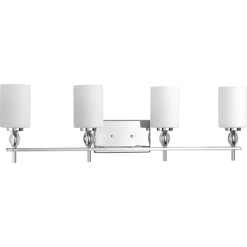 Status Collection Four-Light Etched Linen Glass Bath Vanity Light — Progress Lighting LED Wall Lights  