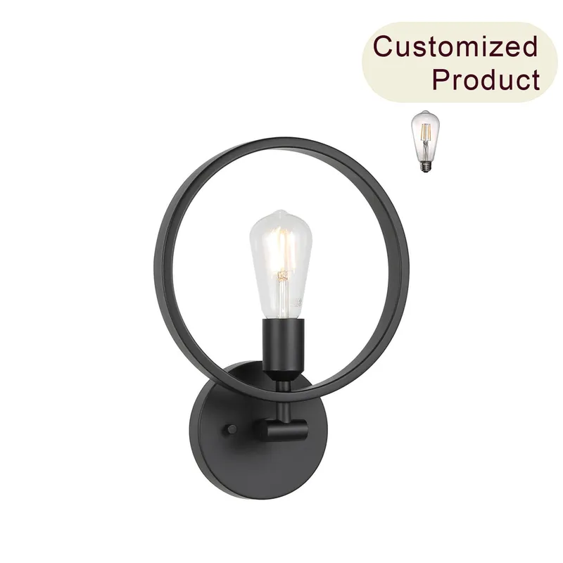 Black 1-Light Bathroom Vanity Sconce with LED Bulb for Hallway Bedroom XB-W1269-MB-LED — XiNBEi Lighting LED Wall Lights 10.0W 