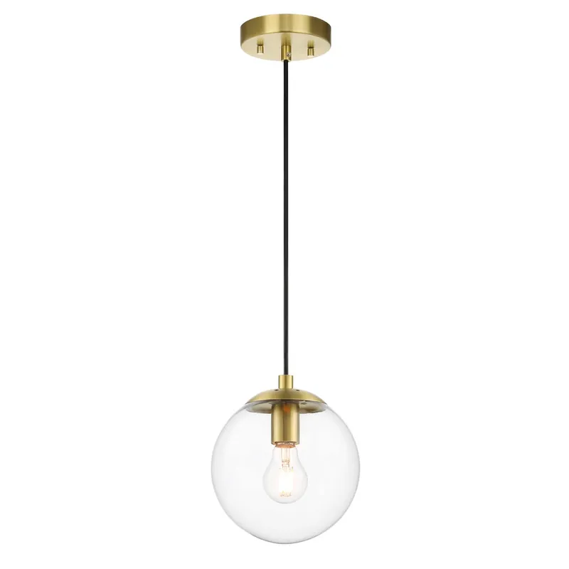 Globe Pendant Light, Modern Brass Kitchen Island Pendant Lighting with Clear Glass XB-P1259-SB — XiNBEi Lighting LED Pendant Lights 60.0W 