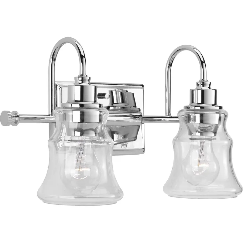 Litchfield Collection Two-Light Clear Glass Bath Vanity Light — Progress Lighting LED Wall Lights  