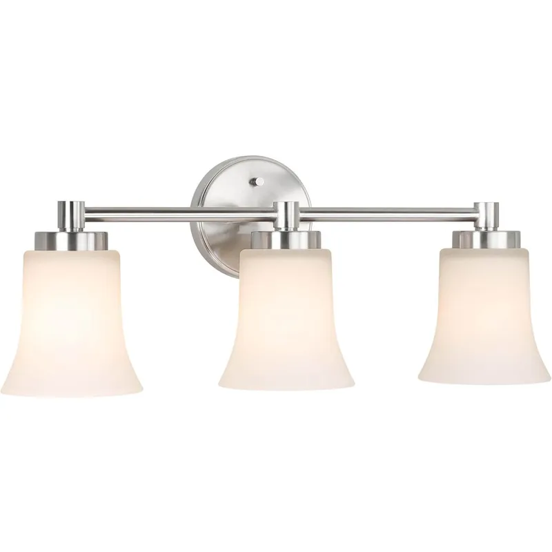 Vanity Light, Modern Bathroom Wall Light with Glass, Brushed Nickel 3 Bath Bar Light XB-W1235-3-BN — XiNBEi Lighting LED Wall Lights 60.0W 