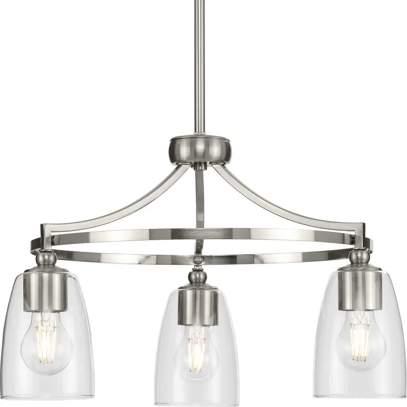 Parkhurst Collection Three-Light Clear Glass Chandelier Light — Progress Lighting LED Landscape Lights  