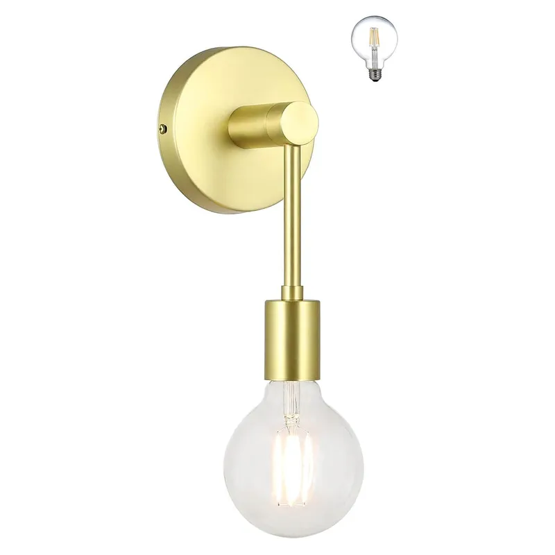 Wall Sconce, Brass Light Fixture with LED Bulb, Indoor Lighting for Bathroom XB-W1234-1-SB-G30 — XiNBEi Lighting LED Wall Lights 6.2W 