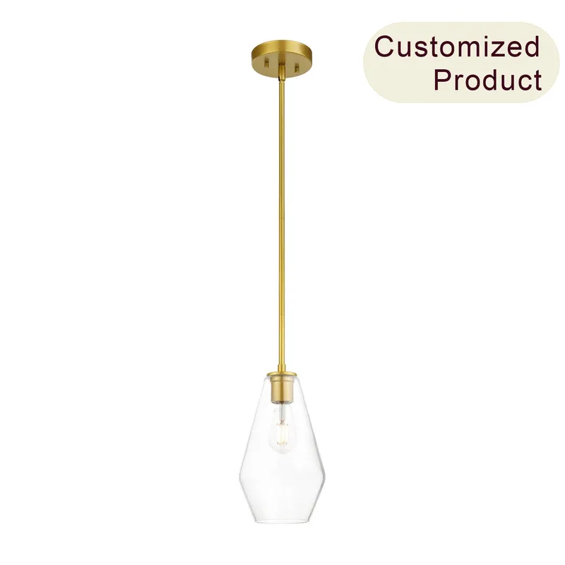 Glass Pendant Light, Gold Kitchen Island Lighting, Hanging Lamp for Dining Room XB-P1228-GB — XiNBEi Lighting LED Pendant Lights 60.0W 