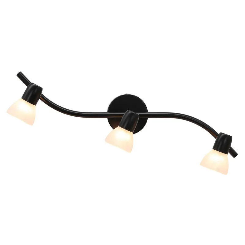 Track Lighting, 3 Light Modern Black Curved Kitchen Track Ceiling Light Fixtures XB-TR1223-3-MBK — XiNBEi Lighting LED Ceiling Lights 50.0W 