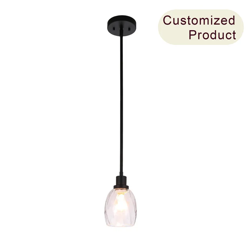 Modern Mini Pendant Light, Clear Glass Shade, Matte Black Finish, Adjustable Height XB-P1210-MBK — XiNBEi Lighting LED Pendant Lights 60.0W 