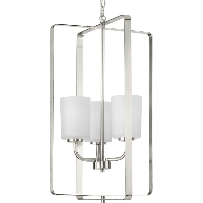 League Collection Three-Light Etched Glass Foyer Chandelier Light — Progress Lighting LED Landscape Lights  