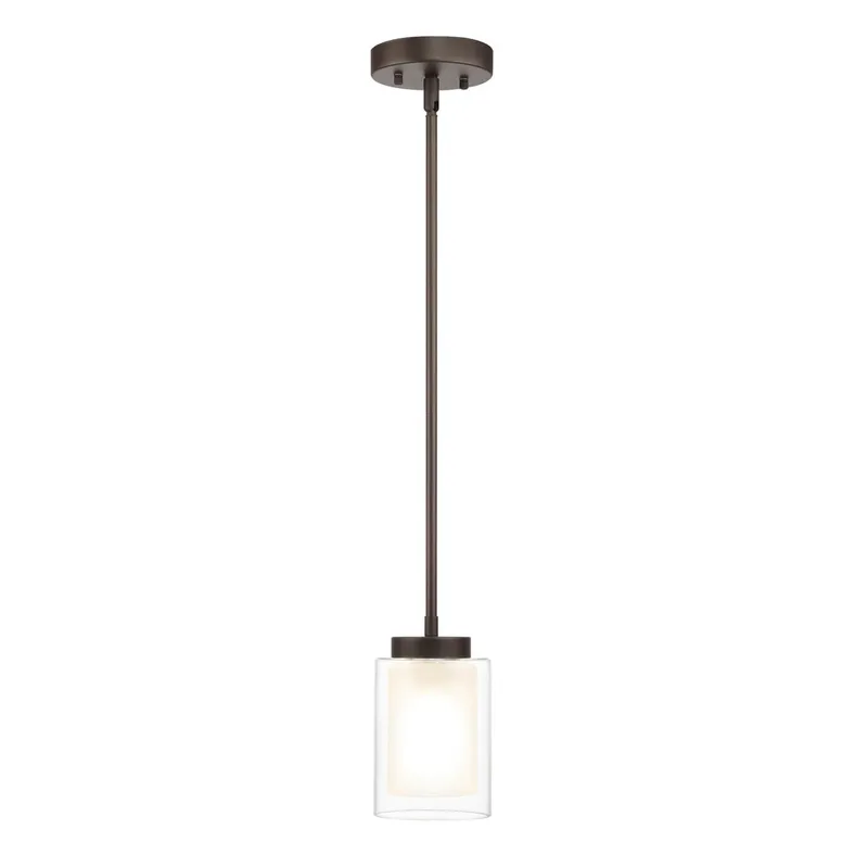 1 Light Mini Pendant Light with Dual Glass in Dark Bronze XB-P1195-DB — XiNBEi Lighting LED Pendant Lights 60.0W 