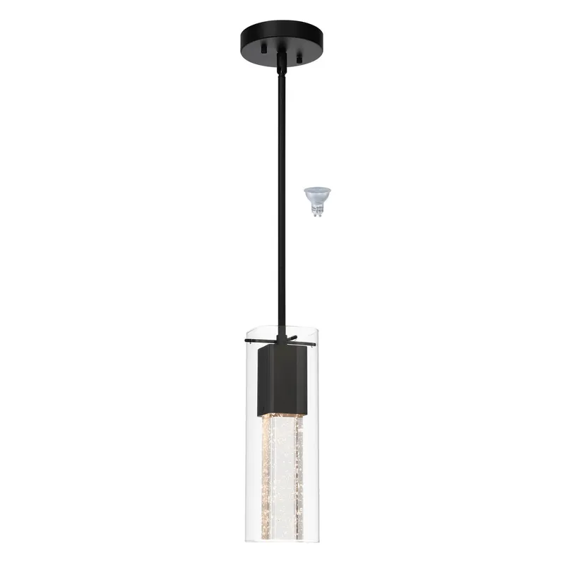 Modern Black Pendant Light with Square Glass Shade & LED Bulb XB-P1110-SQ-MB — XiNBEi Lighting LED Pendant Lights 10.0W 3000K