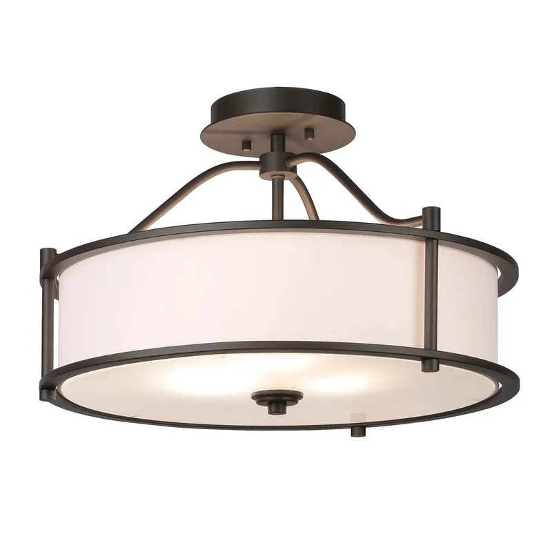 18 inch 3-Light Drum Semi Flush Ceiling Light in Dark Bronze XB-SF1199-DB — XiNBEi Lighting LED Ceiling Lights 60.0W 