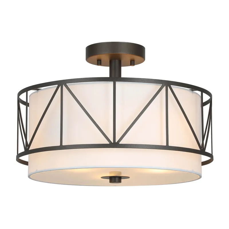 16 inch Modern Metal Cage Drum Ceiling Light XB-SF330-DB — XiNBEi Lighting LED Ceiling Lights 60.0W 