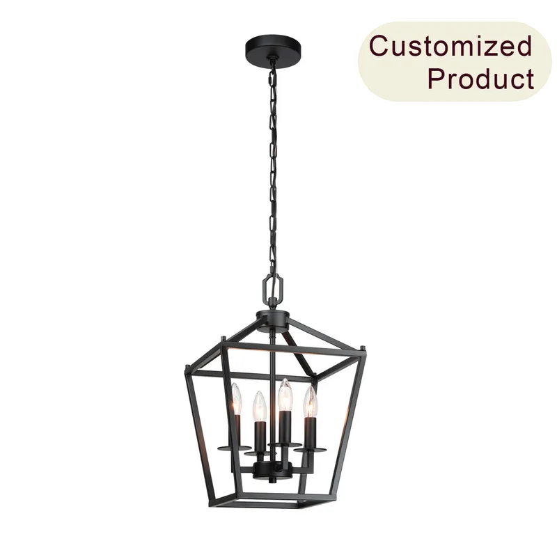 Black Farmhouse Hanging Lantern Pendant Light XB-C1306-MB — XiNBEi Lighting LED Pendant Lights 60.0W 