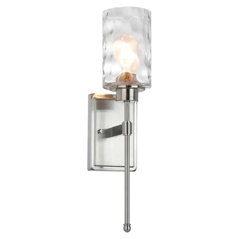 Modern Glass Wall Sconce with Vanity Light - Brushed Nickel Finish XB-W1227-BN — XiNBEi Lighting LED Wall Lights 60.0W 