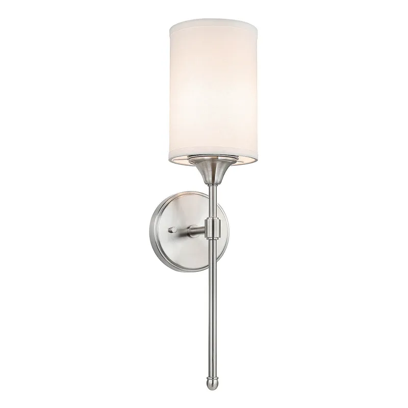 Modern Brushed Nickel Wall Sconce Light with Fabric Shade XB-W1260-BN — XiNBEi Lighting LED Wall Lights 60.0W 