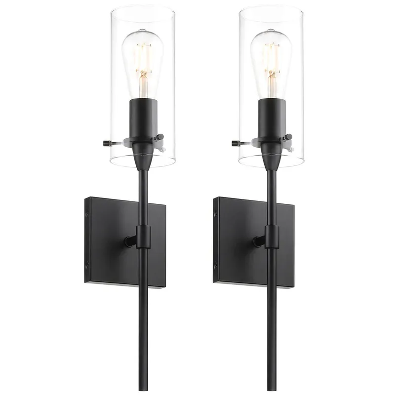 Set of 2 Modern Industrial Black Wall Sconces XB-W1301-2MB — XiNBEi Lighting LED Wall Lights 60.0W 