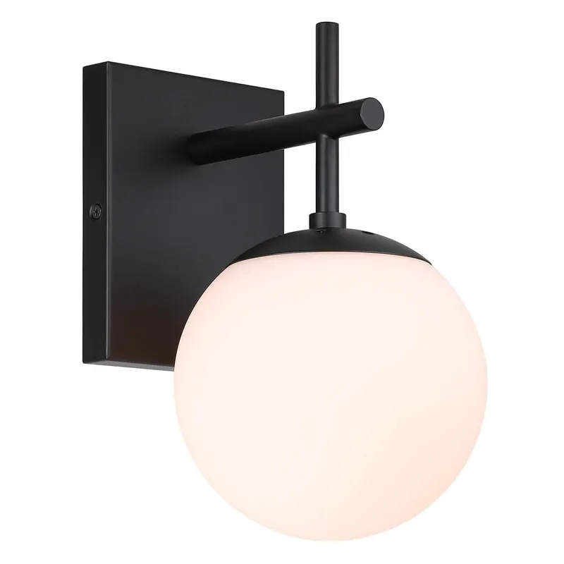 Mid Century Black Glass Wall Sconce XB-W1320-1-MB — XiNBEi Lighting LED Wall Lights 60.0W 