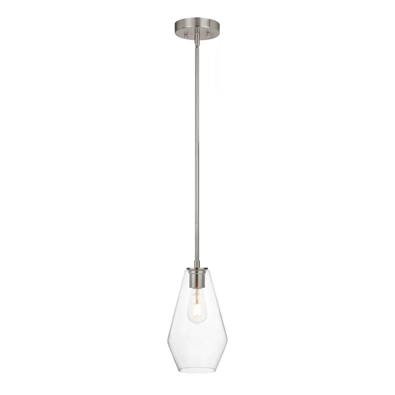 Modern Glass Pendant Light Fixture - Brushed Nickel Kitchen Ceiling Light XB-P1228-BN — XiNBEi Lighting LED Pendant Lights 60.0W 