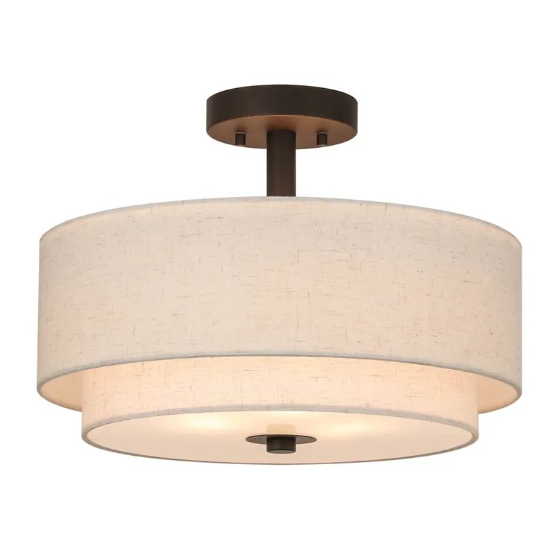 16 inch Retro Gold Brass Drum Ceiling Light for Bedroom & Living Room XB-SF1289-DB — XiNBEi Lighting LED Ceiling Lights  