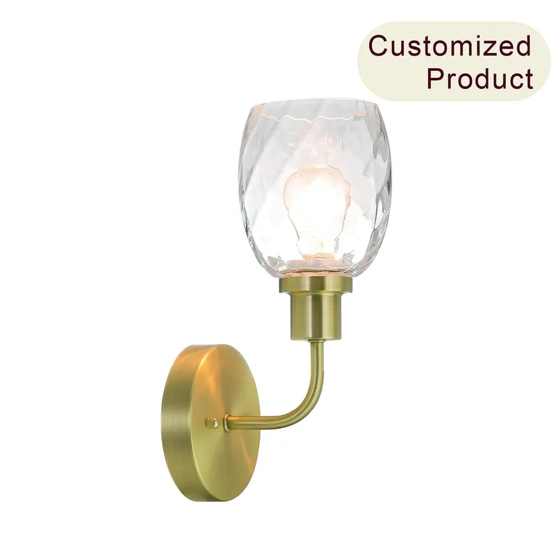 Clear Glass Bathroom Vanity Wall Sconce XB-W1210-1-SB — XiNBEi Lighting LED Wall Lights 60.0W 