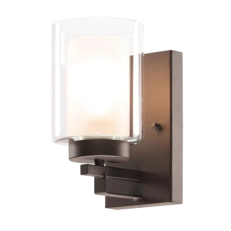 Dual Glass Bathroom Vanity Light in Dark Bronze XB-W1195-1-DB — XiNBEi Lighting LED Wall Lights 60.0W 
