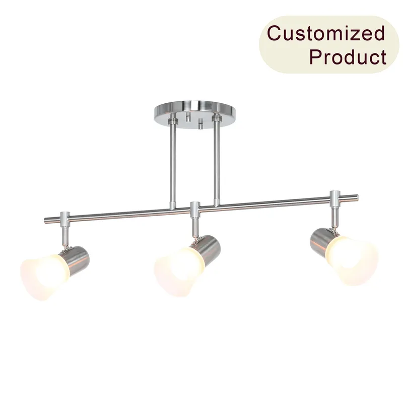 Modern Glass Kitchen Island Track Light XB-TR1235-3-BN — XiNBEi Lighting LED Track Lights 60.0W 