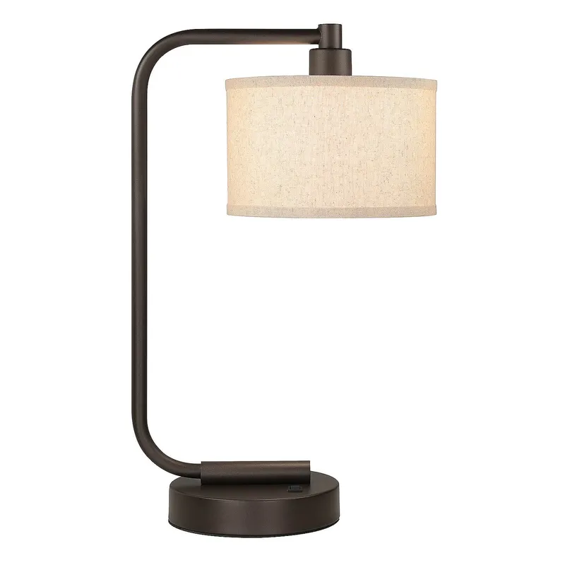 Bronze Table Lamp with USB Charging Port and Fabric Shade XB-TL1226-DB — XiNBEi Lighting LED General Lighting 60.0W 